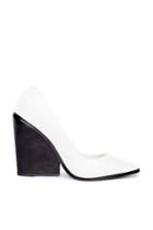 Finders Keepers Misguided Wedge Court Shoes White