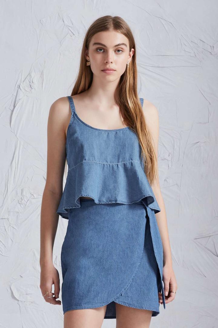 The Fifth The Fifth Odyssey Top Washed Out Indigo