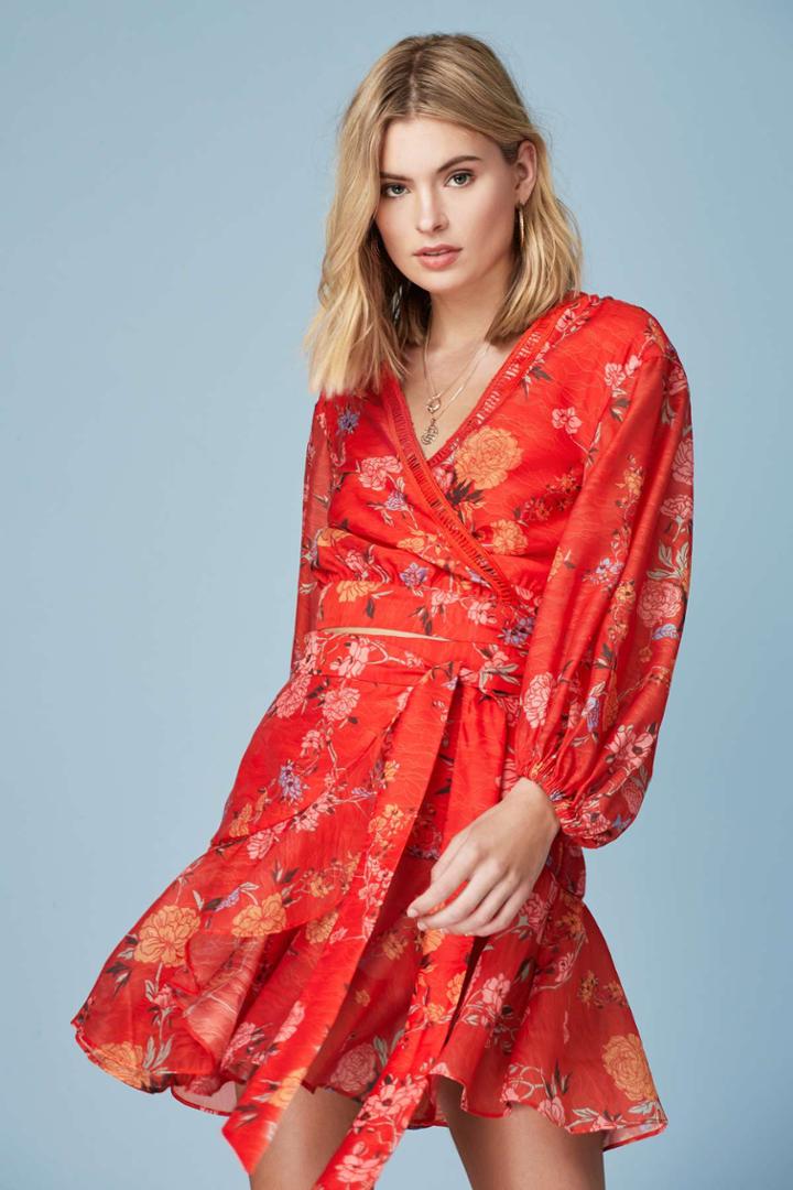 Finders Keepers Finders Keepers Flicker Skirt Red Floralxxs, Xs,s,m