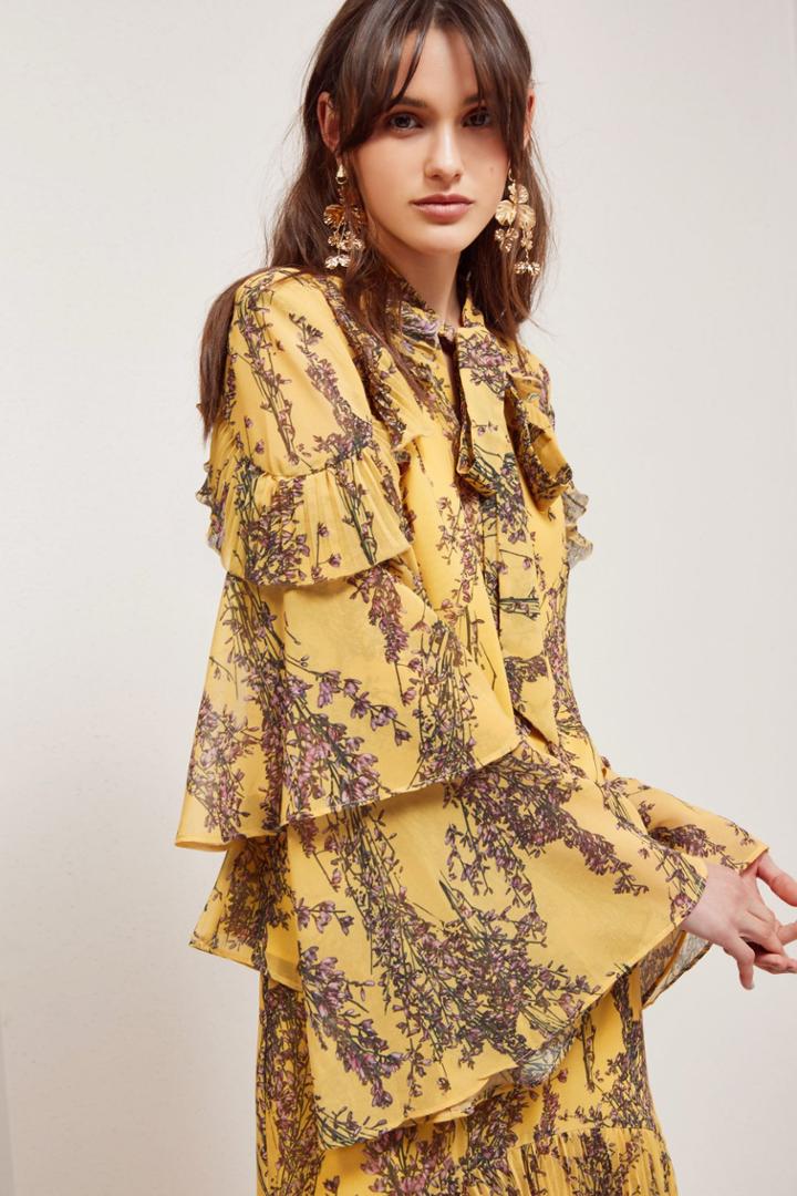 Keepsake Keepsake Light Up Long Sleeve Top Golden Wildflower Floralxxs, Xs,s,m,l,xl