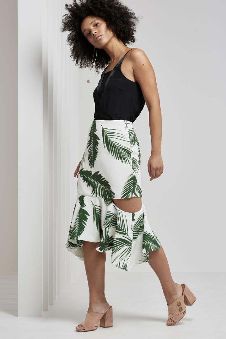 C/meo Collective Enfold Skirt Pine Maui Print