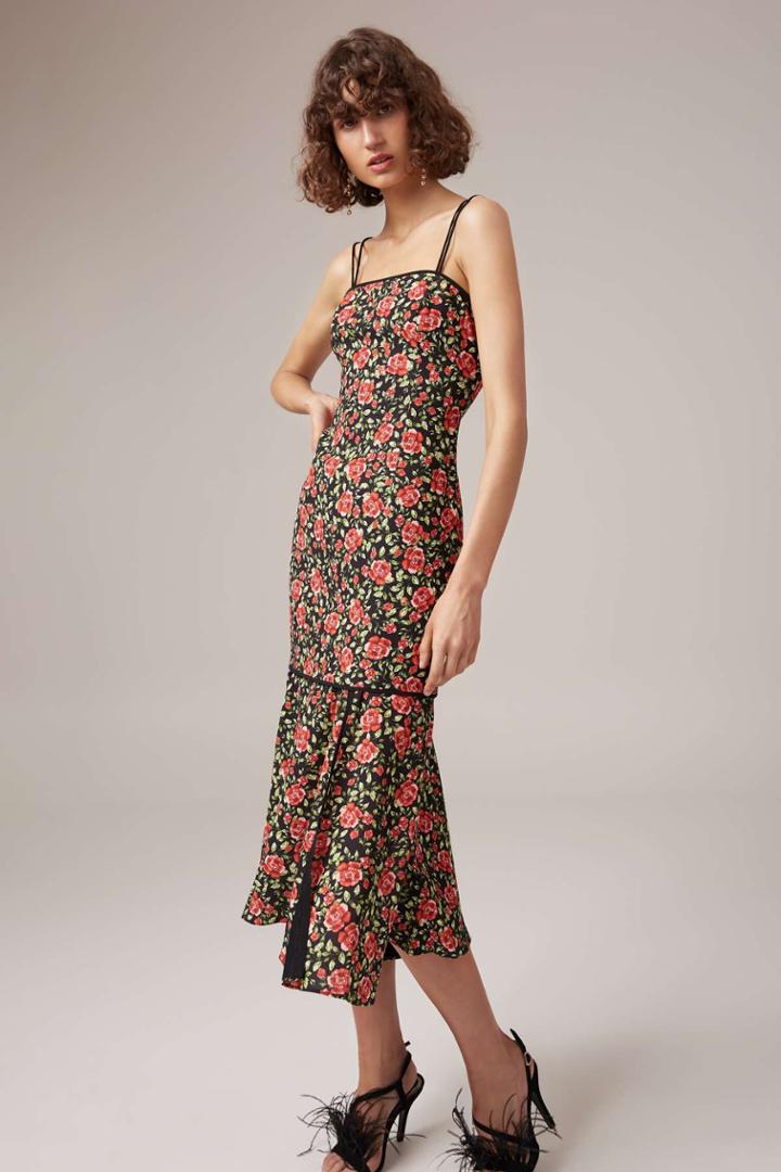 C/meo Collective C/meo Collective Outline Midi Dress Black Rosexxs, Xs,s,m,l,xl