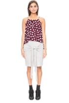 The Fifth Last Flight Out Top Burgundy And White Polka Dot