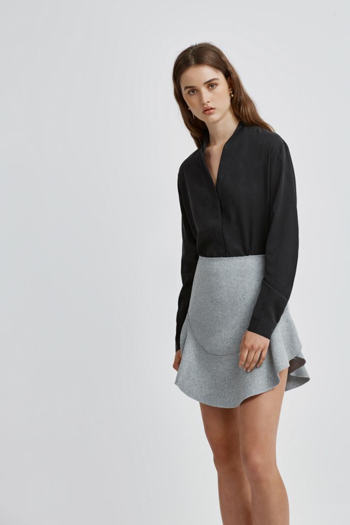 Finders Keepers Seidler Skirt Light Grey Marle