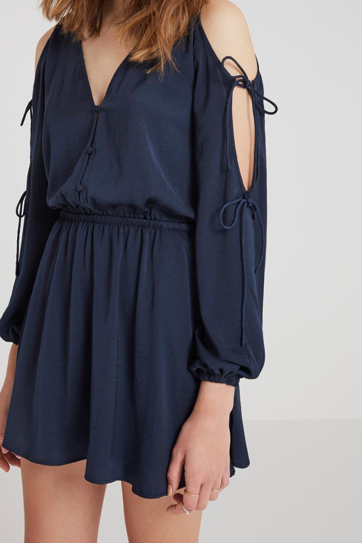 The Fifth The Nightingale Long Sleeve Dress Petrol Blue