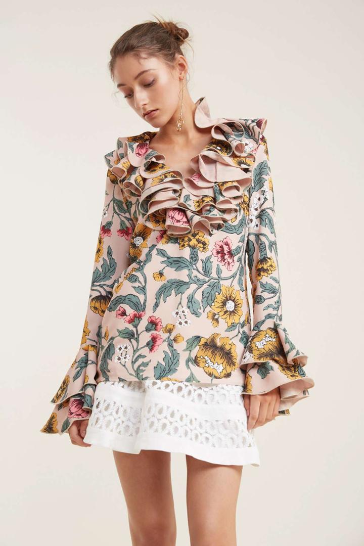 C/meo Collective Immerse Long Sleeve Top Blush Floralxxs, Xs,s,m,l