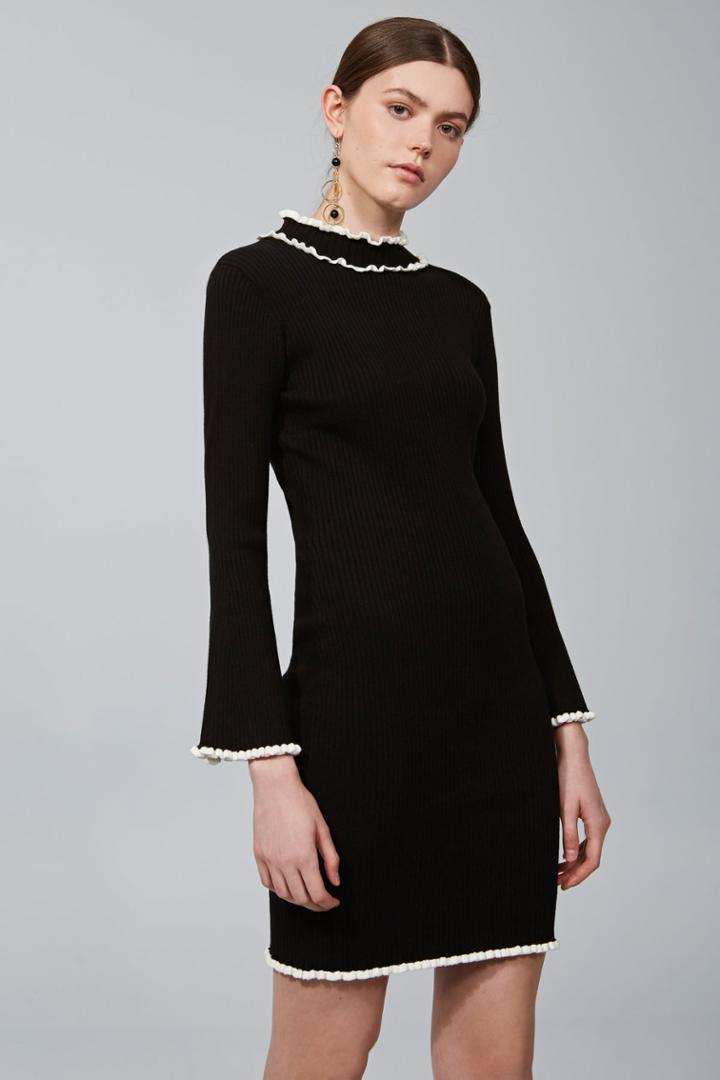 Keepsake A Knit By Any Other Name Dress Black