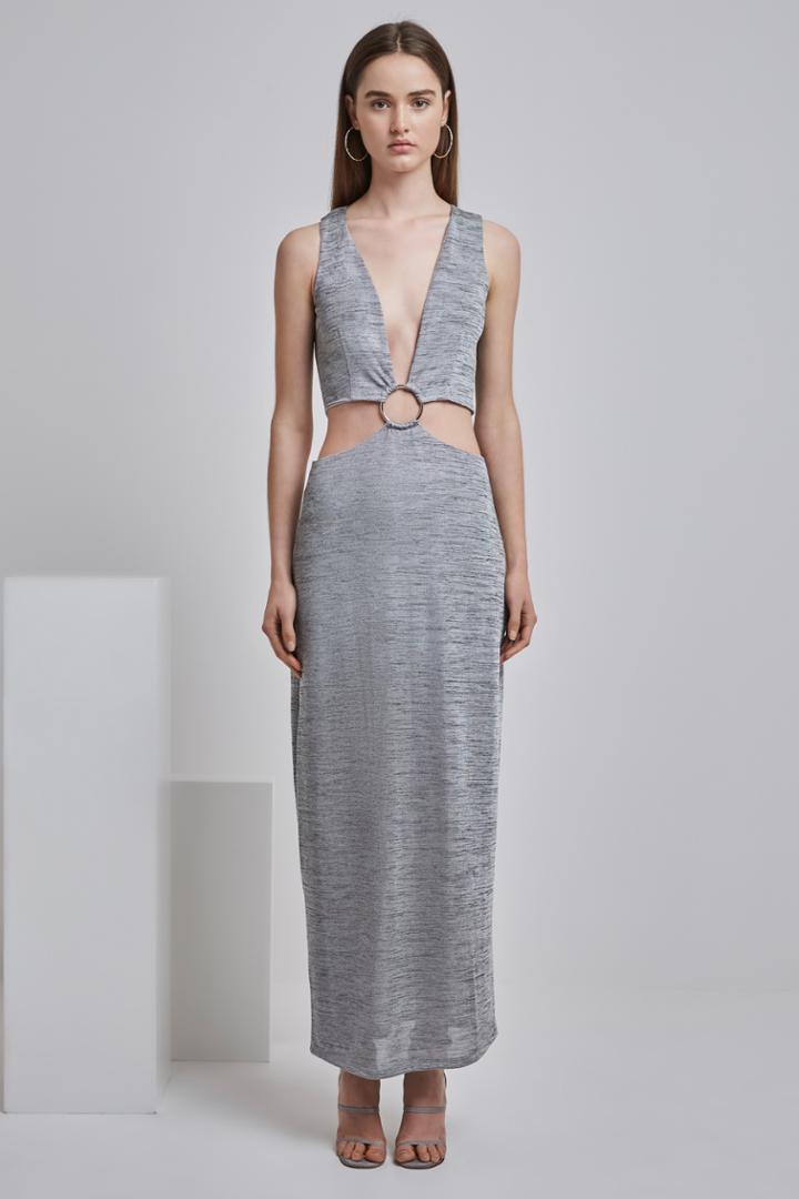Finders Keepers Maxwell Maxi Dress Grey Marle