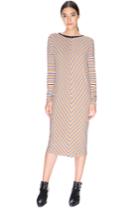 The Fifth Flash Light Dress Toffee And White Stripe