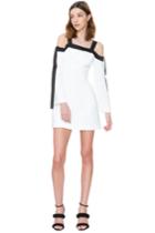 C/meo Collective Outgrown Long Sleeve Dress Ivory/black