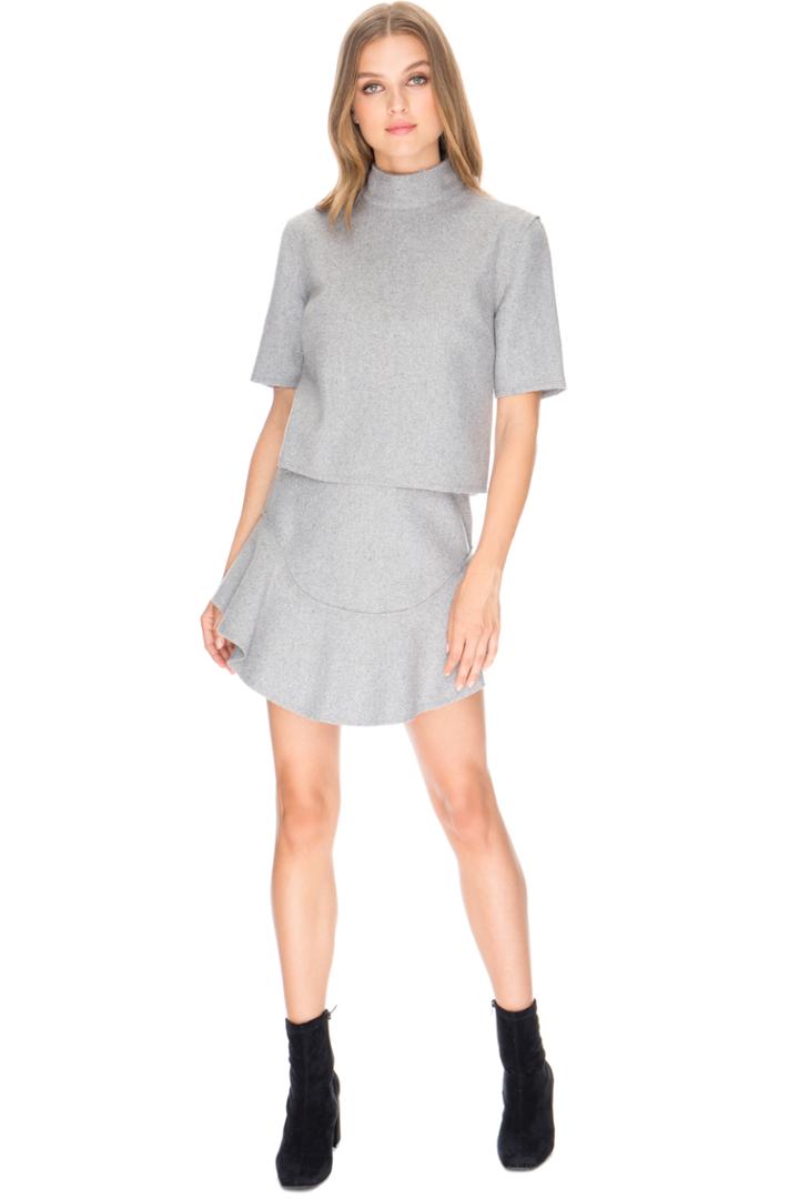 Finders Keepers Seidler Top Light Grey Marle