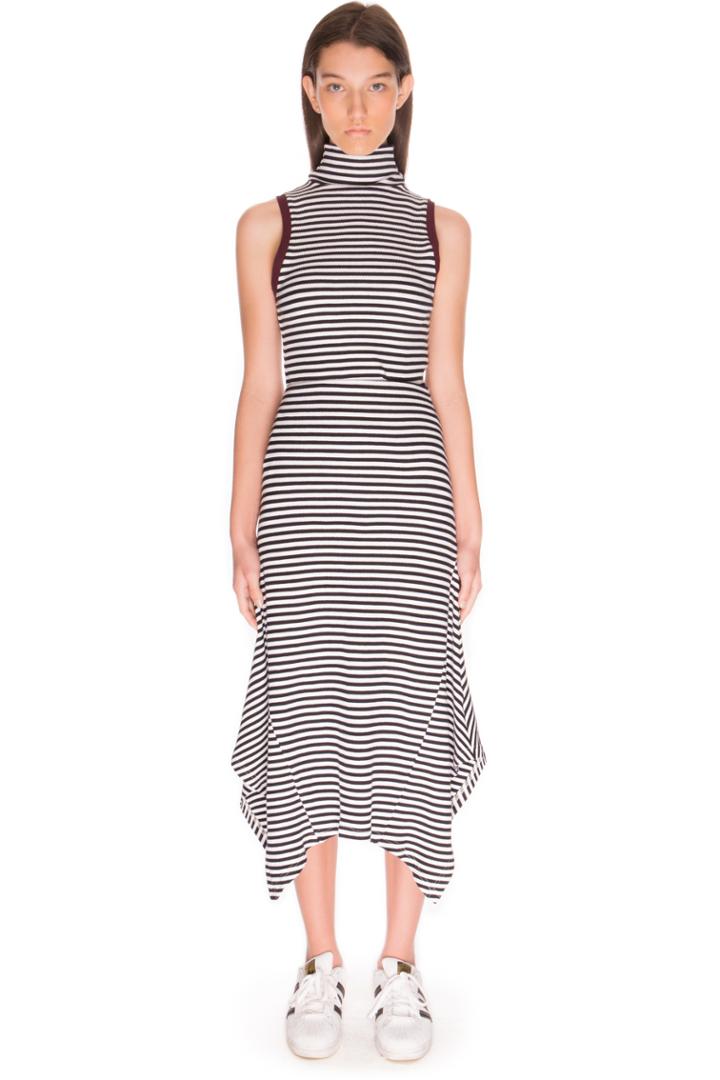 The Fifth Tick Tock Skirt Navy & White Stripe