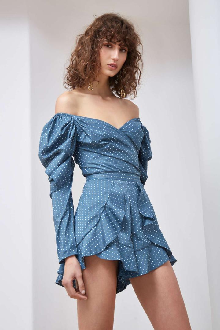 C/meo Collective Lift Me Short Steel Blue Spotxxs, Xs,s,m,l