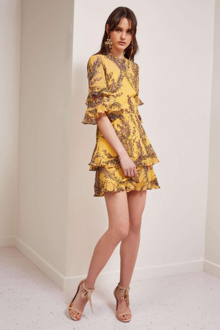 Keepsake Light Up Mini Dress Golden Wildflower Floral