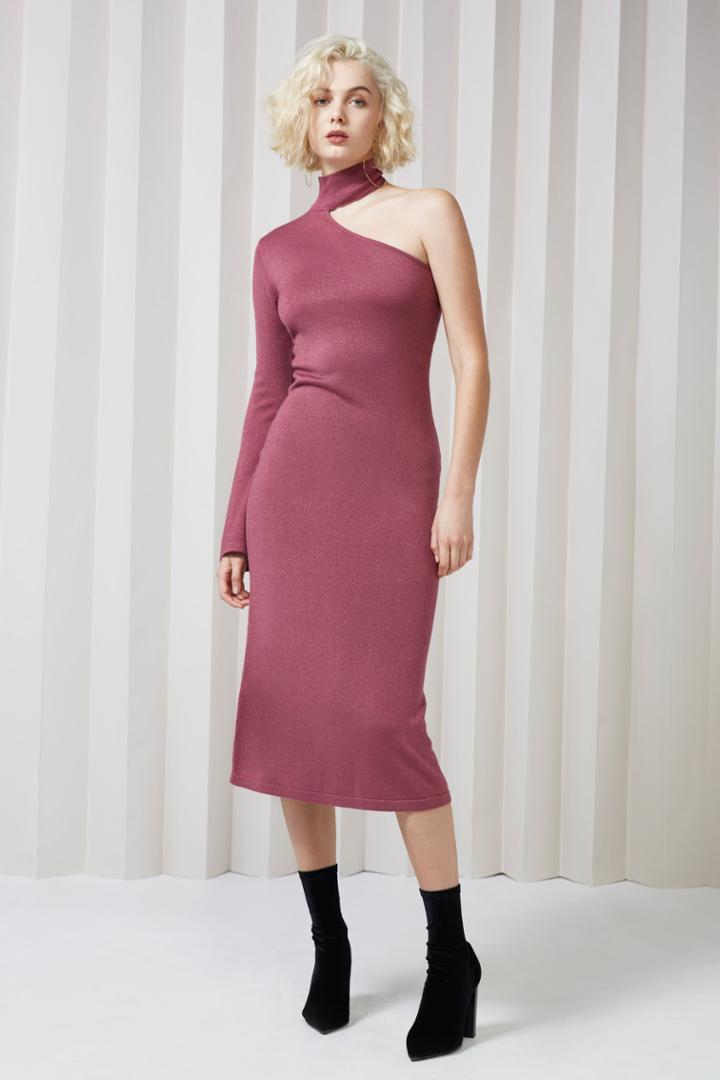 Keepsake Keepsake Shimmer Knit Dress Mulberry