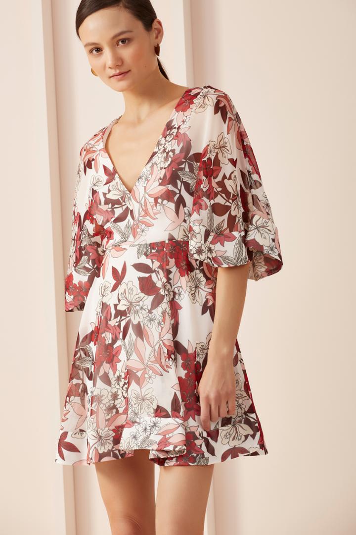 Keepsake Untouchable Mini Dress Ivory Botanic Floral