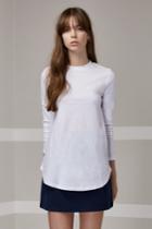 The Fifth Off Duty Long Sleeve Top White Slub