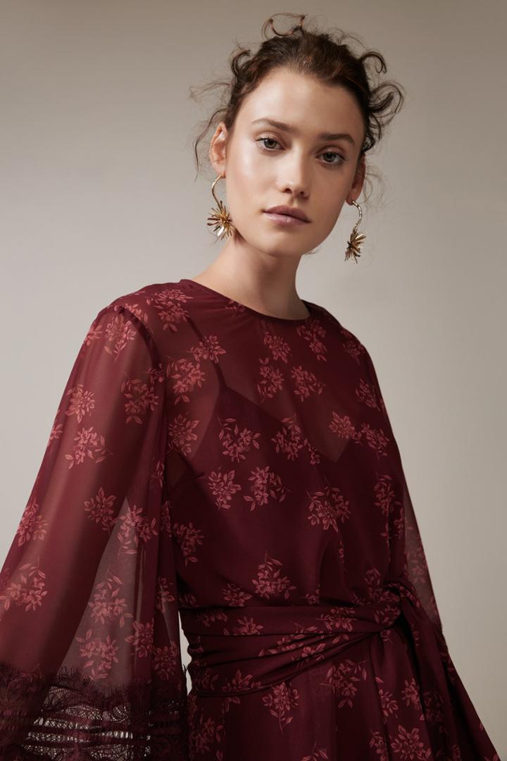 Keepsake Moonlight Dress Plum Floral