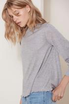 The Fifth The Fifth With Eyes Open Long Sleeve Top Charcoal Marle