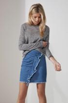 The Fifth Sadie Long Sleeve Top Grey Marle