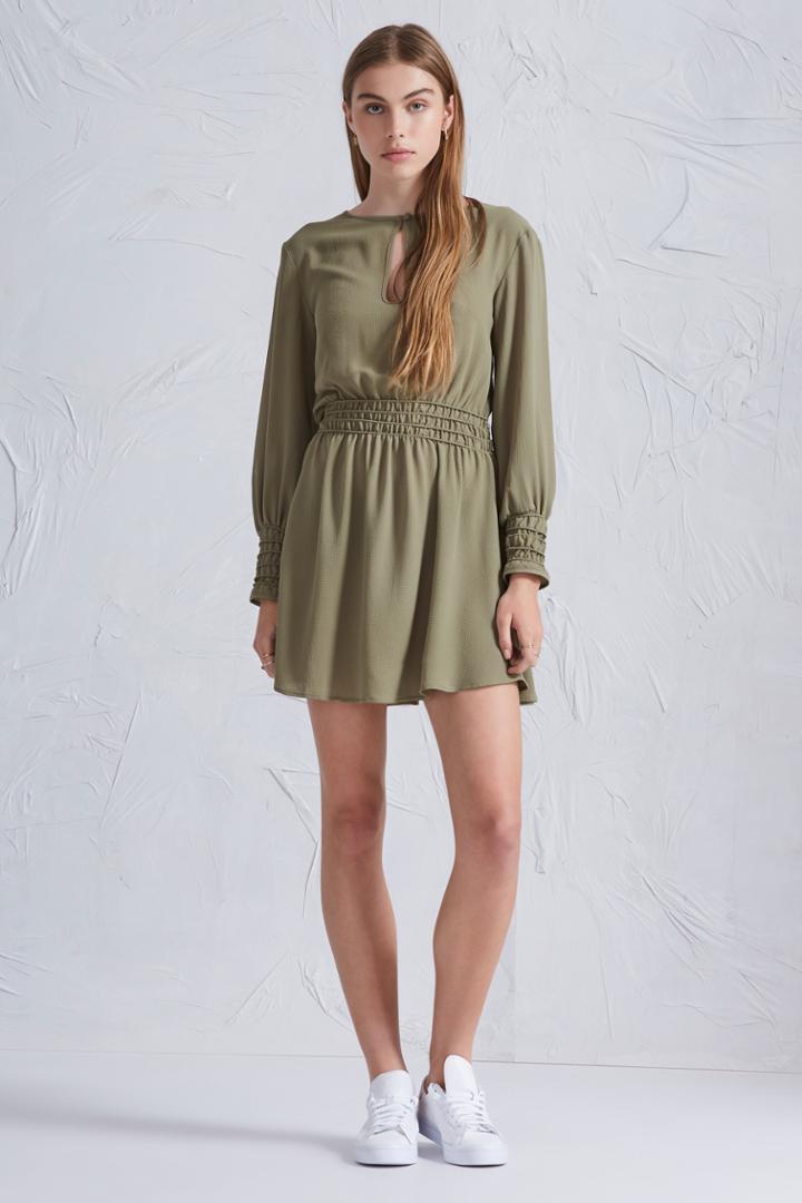 The Fifth Chase That Feeling Long Sleeve Dress Khaki