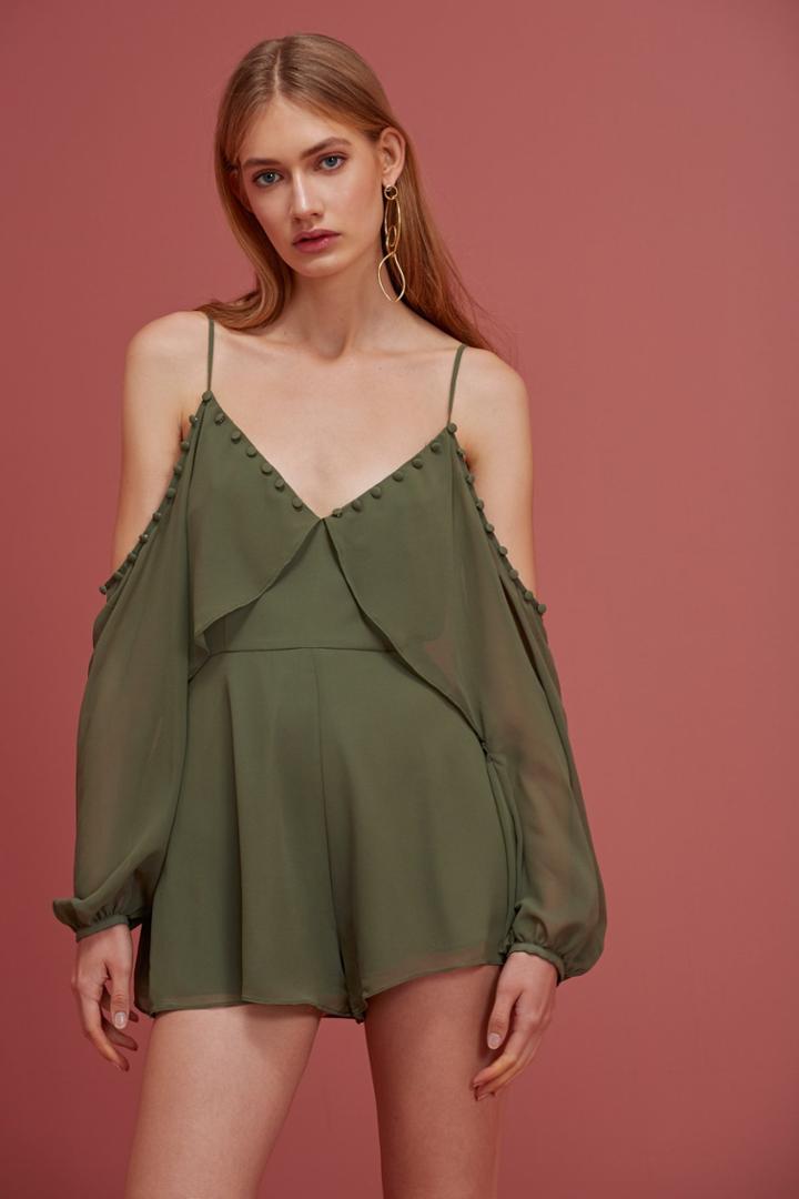 Keepsake Morning Rain Playsuit Olive