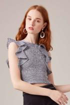 C/meo Collective Best Love Short Sleeve Top Black Checkxxs, Xs,s,m,l