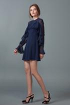 Keepsake Keepsake Night Lights Long Sleeve Dress Navy