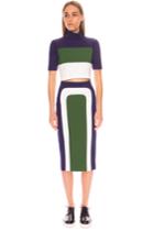 Finders Keepers The Border Skirt Navy/willow Green/white