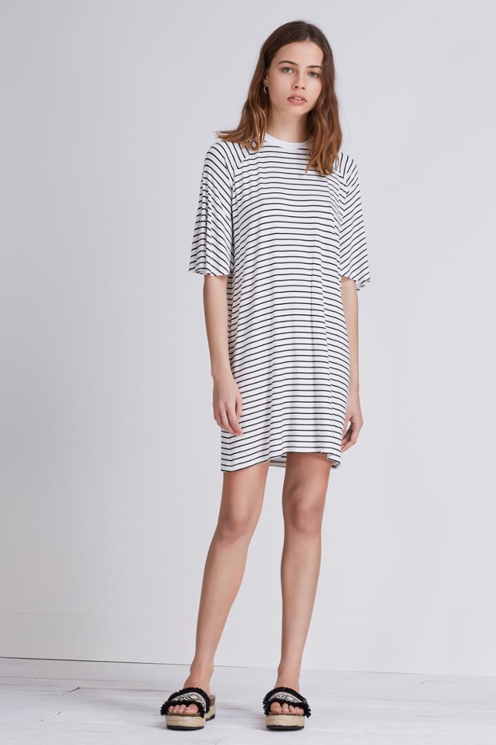 The Fifth Hamilton Dress Black And White Stripe