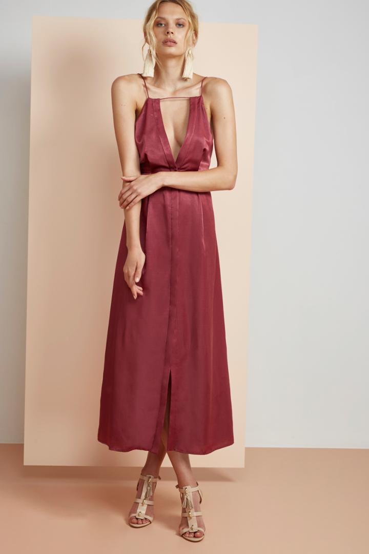 Finders Keepers Kahlo Dress Merlot