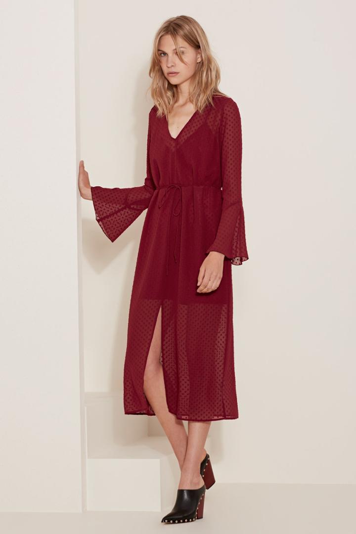 The Fifth Sweet Memories Long Sleeve Dress Ruby