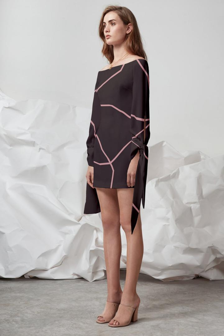 Finders Keepers Go Now Long Sleeve Dress - Geo Geo Print