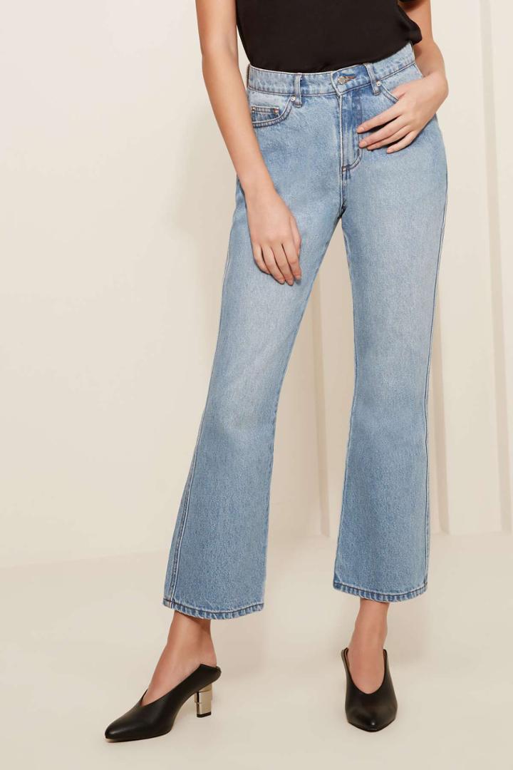 The Fifth Farrah Crop Flare Jean Blue Print