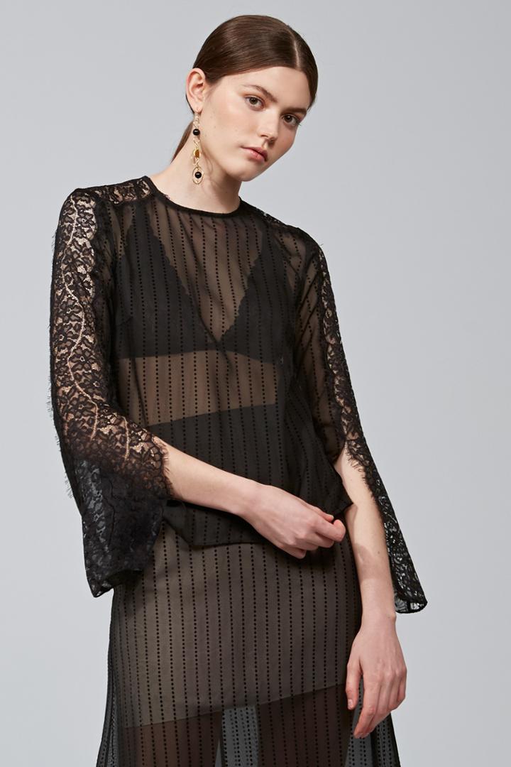 Keepsake Starstruck Long Sleeve Top Black
