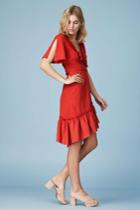 Finders Keepers Memento Midi Dress Redxxs, Xs,s,m,l,xl