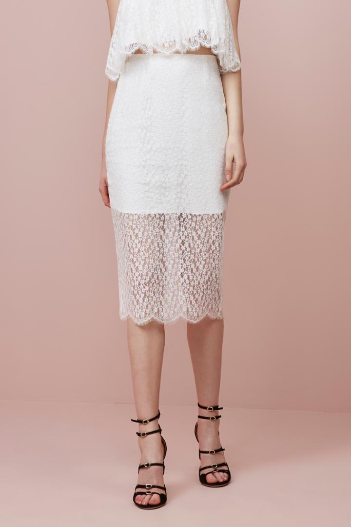 Keepsake Wanderer Lace Skirt Ivory