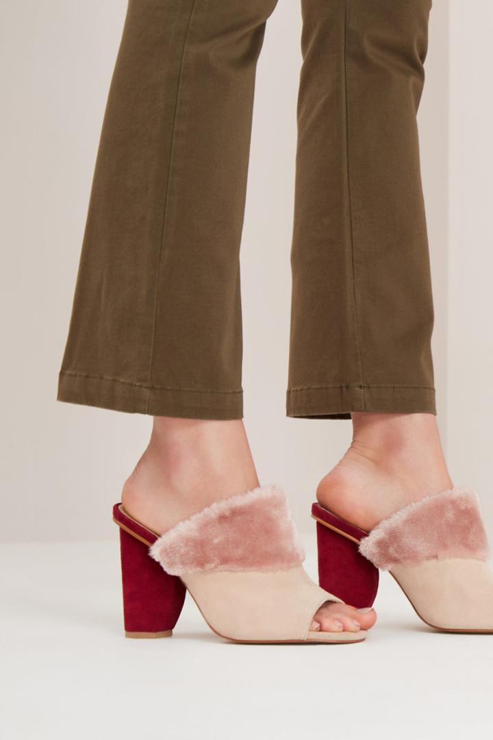 Jaggar Polar Faux Fur Moon Heel Nude