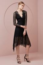 Keepsake Prelude Lace Long Sleeve Maxi Dress Black