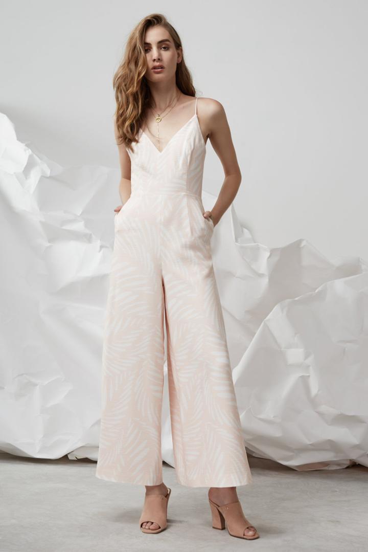 Finders Keepers Knox Jumpsuit-print Musk Base Leaf Print