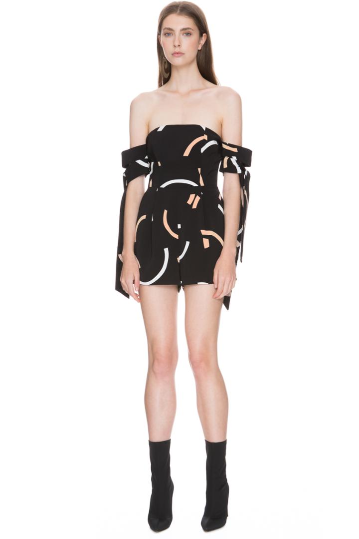 C/meo Collective Back To You Print Playsuit Black Spencer Shapes