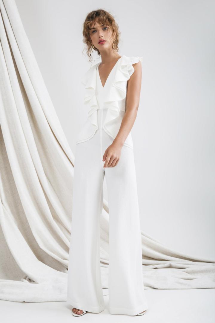 C/meo Collective Metal Clouds Pantsuit Ivory