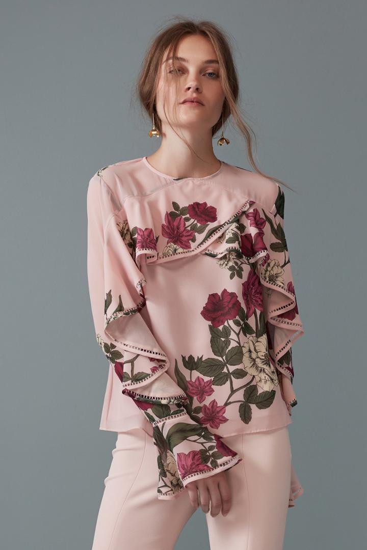 Keepsake Keepsake Night Lights Long Sleeve Top Blush Floralxs,s,m