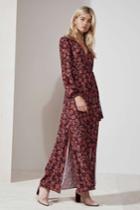 The Fifth The Fifth Carousel Wrap Dress Burgundy Aster