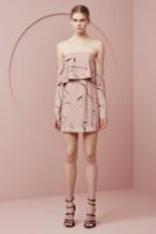 Keepsake Stolen Dance Long Sleeve Dress Rose Sketch Print