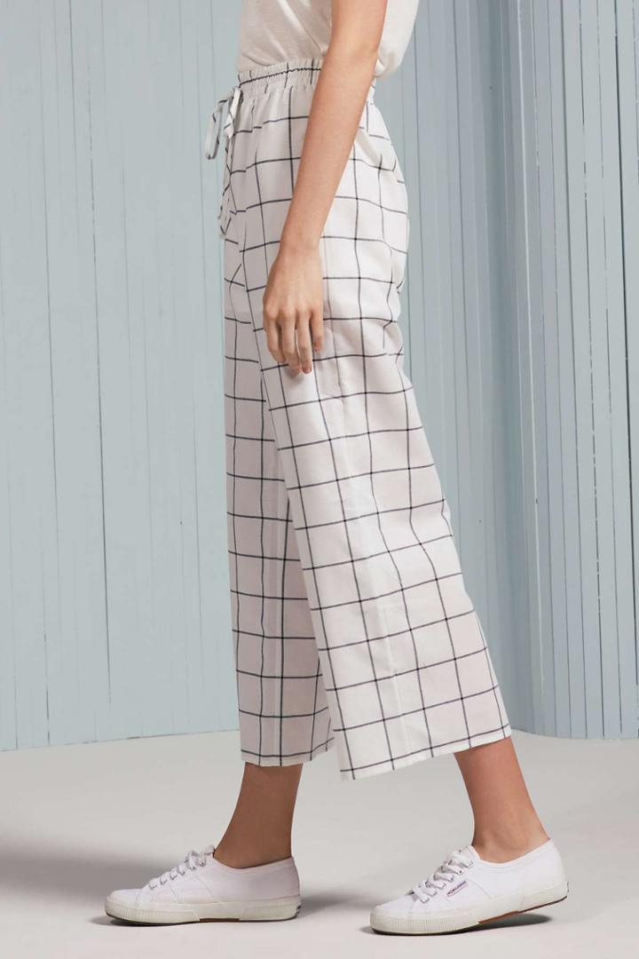 The Fifth Atticus Check Pant White W Charcoalxxs, Xs,s,m,xl