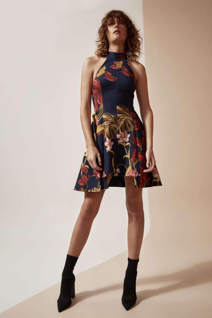 C/meo Collective C/meo Collective Fusion Short Sleeve Dress Navy Botanic