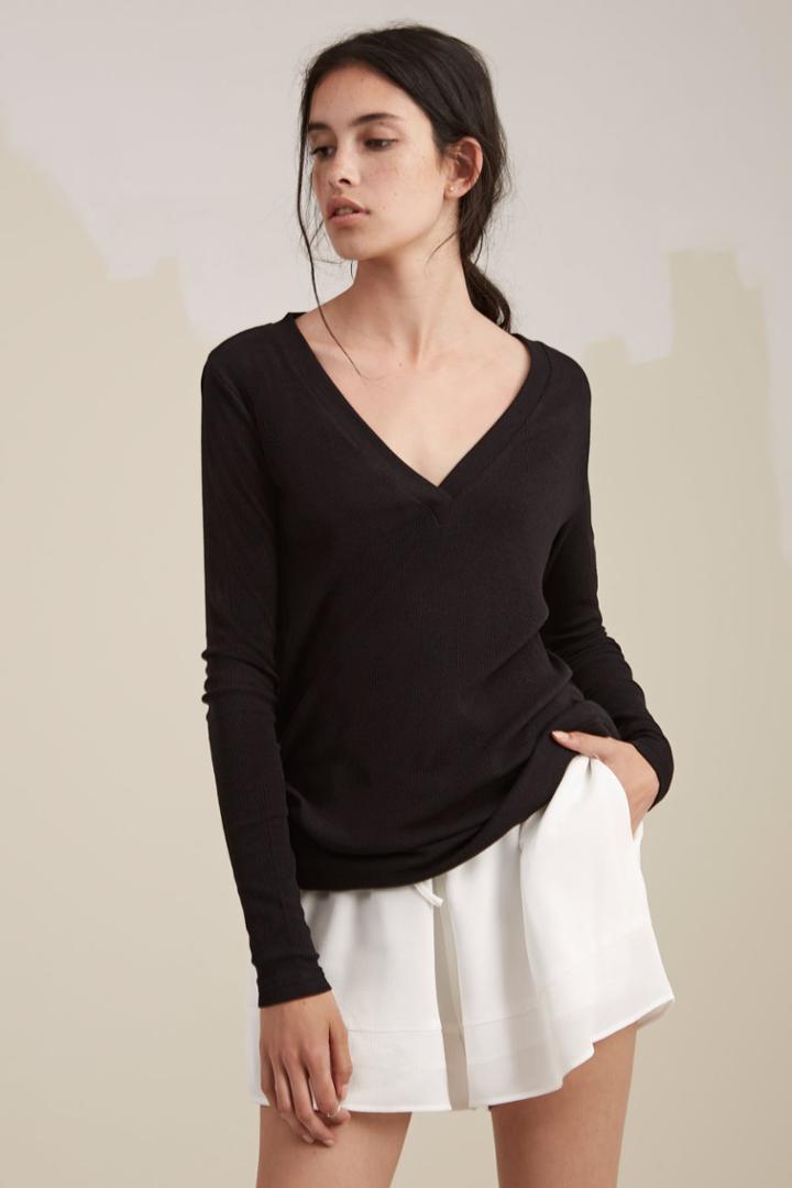 The Fifth Double Take Long Sleeve Top Black