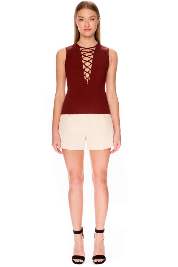 Finders Keepers Superstition Top Short Sleeve Brick
