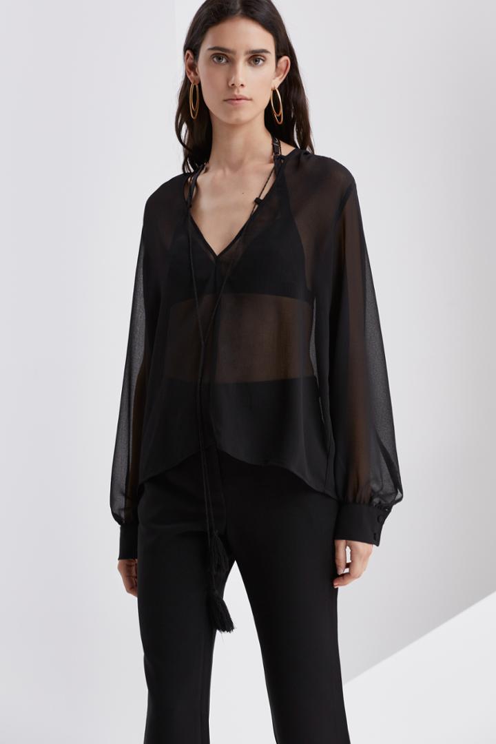 Finders Keepers Marconi Top Long Sleeve Black